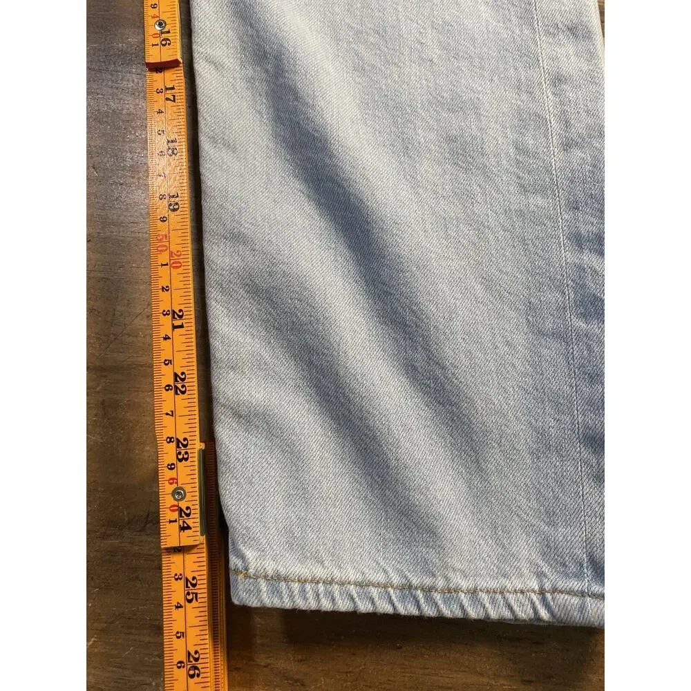 AGOLDE PARKER Jeans Button Fly Straight Cropped Relaxed Pivot Light Wash 25